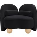 Daphne Velvet Chair In Black and Natural