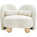 Daphne Velvet Chair In Natural and Cream and Black