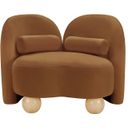 The appearance of Daphne Velvet Chair In Saddle and Natural designed by Meridian in the modern / contemporary interior design. This saddle and natural piece of furniture was selected by 1StopBedrooms from Daphne Collection to add a touch of cosiness and style into your home. Sku: 44002Saddle-C. Material: Velvet.