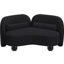 Daphne Velvet Loveseat In Black and Natural