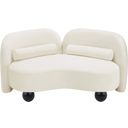 Daphne Velvet Loveseat In Natural and Cream and Black