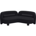 Daphne Velvet Sofa In Black and Natural