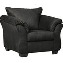 The appearance of Darcy Chair In Black designed by Signature Design by Ashley in the modern / contemporary interior design. This black piece of furniture  was selected by 1StopBedrooms from Darcy Collection to add a touch of cosiness and style into your home. Sku: 7500820. Material: Polyester.
