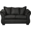 The appearance of Darcy Loveseat In Black designed by Signature Design by Ashley in the modern / contemporary interior design. This black piece of furniture was selected by 1StopBedrooms from Darcy Collection to add a touch of cosiness and style into your home. Sku: 7500835. Material: Polyester.