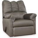 The appearance of Darcy Rocker Recliner In Cobblestone designed by Signature Design by Ashley in the modern / contemporary interior design. This cobblestone piece of furniture was selected by 1StopBedrooms from Darcy Collection to add a touch of cosiness and style into your home. Sku: 7500525. Material: Fabric. Key Features: Nailhead Trim.