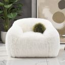 The appearance of Darwen Swivel Chair In White designed by Furniture of America in the modern / contemporary interior design. This white piece of furniture  was selected by 1StopBedrooms from Darwen Collection to add a touch of cosiness and style into your home. Sku: FM64006WH-CH-SW. Material: Faux Fur.