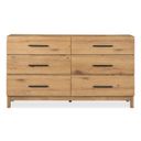 The appearance of Davenport Double Drawer Dresser In Rustic Caramel designed by Magnussen in the transitional interior design. This rustic caramel piece of furniture was selected by 1StopBedrooms from Davenport Collection to add a touch of cosiness and style into your home. Sku: B6309-22. Material: Oak Veneer.