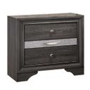 David Bedroom Nightstand with 1 Jewelry Drawer In Gray and Silver