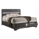 David Queen Bedframe with 2 Drawer Storage In Gray and Silver