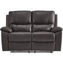 The appearance of Dawson Double Reclining Loveseat In Brown designed by Homelegance in the transitional interior design. This brown piece of furniture was selected by 1StopBedrooms from Dawson Collection to add a touch of cosiness and style into your home. Sku: 9368BRW-2. Material: Faux Leather.