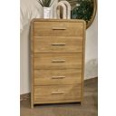 Dayella Five Drawer Chest In Warm Natural Brown