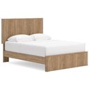 Dayella Queen Panel Platform Bed In Warm Natural Brown