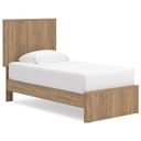 Dayella Twin Panel Platform Bed In Warm Natural Brown