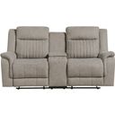 The appearance of Dean Double Reclining Loveseat with Center Console In Dove designed by Homelegance in the transitional interior design. This dove piece of furniture was selected by 1StopBedrooms from Dean Collection to add a touch of cosiness and style into your home. Sku: 9646DV-2. Material: Polyester.
