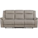 The appearance of Dean Double Reclining Sofa In Dove designed by Homelegance in the transitional interior design. This dove piece of furniture was selected by 1StopBedrooms from Dean Collection to add a touch of cosiness and style into your home. Sku: 9646DV-3. Material: Polyester.