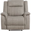 The appearance of Dean Reclining Chair In Dove designed by Homelegance in the transitional interior design. This dove piece of furniture was selected by 1StopBedrooms from Dean Collection to add a touch of cosiness and style into your home. Sku: 9646DV-1. Material: Polyester.