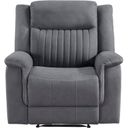 The appearance of Dean Reclining Chair In Gray designed by Homelegance in the modern / contemporary interior design. This gray piece of furniture was selected by 1StopBedrooms from Dean Collection to add a touch of cosiness and style into your home. Sku: 9646GY-1. Material: Microfiber.