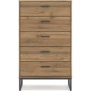 The appearance of Deanlow Chest of Drawers In Honey designed by Signature Design by Ashley in the transitional interior design. This honey piece of furniture was selected by 1StopBedrooms from Deanlow Collection to add a touch of cosiness and style into your home. Sku: EB1866-245. Material: Wood.