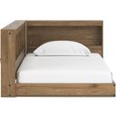 The appearance of Deanlow Twin Bookcase Storage Bed In Honey designed by Signature Design by Ashley in the transitional interior design. This honey piece of furniture was selected by 1StopBedrooms from Deanlow Collection to add a touch of cosiness and style into your home. Sku: EB1866-163;EB1866-182. Bed Type: Storage Bed. Material: Wood. Bed Size: Twin.