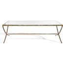 Debbie Rectangle Metal Coffee Table In Brass