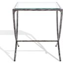 The appearance of Debbie Square Metal Accent Table In Silver designed by Safavieh Couture in the glam interior design. This silver piece of furniture  was selected by 1StopBedrooms from Debbie Collection to add a touch of cosiness and style into your home. Sku: SFV9523B. Material: Iron.