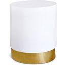 Deco End Table In White and Gold