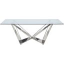 The appearance of Dekel Dining Table designed by ACME in the glam interior design. This stainless steel piece of furniture  was selected by 1StopBedrooms from Dekel Collection to add a touch of cosiness and style into your home. Sku: 70140ST;70141GL. Table Top Shape: Rectangular. Material: Stainless Steel. Size: 39".
