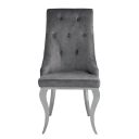 The appearance of Dekel Side Chair (Gray) (Set of 2) designed by ACME in the glam interior design. This gray piece of furniture  was selected by 1StopBedrooms from Dekel Collection to add a touch of cosiness and style into your home. Sku: 70143. Material: Stainless Steel.