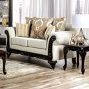 The appearance of Delizia Loveseat In Cream designed by Furniture of America in the traditional interior design. This cream piece of furniture  was selected by 1StopBedrooms from Delizia Collection to add a touch of cosiness and style into your home. Sku: SM7748-LV. Material: Wood.