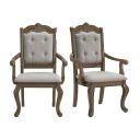 Denali Dining Arm Chair Set of 2 In Walnut and Beige