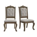 Denali Dining Side Chair Set of 2 In Walnut and Beige