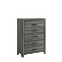 The appearance of Denver Chest In Gray designed by Galaxy Home Furnishings in the modern / contemporary interior design. This gray piece of furniture was selected by 1StopBedrooms from Denver Collection to add a touch of cosiness and style into your home. Sku: 601955555869. Material: Solid Wood.