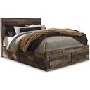 Derekson Queen Panel Bed with 4 Storage Drawers In Multi Gray