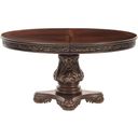 The appearance of Deryn Park Cherry Extendable Oval Dining Table designed by Homelegance in the traditional interior design. This brown piece of furniture  was selected by 1StopBedrooms from Deryn Park Collection to add a touch of cosiness and style into your home. Sku: 2243-76;2243-76B. Table Top Shape: Oval. Material: Wood. Size: 60" x 60".
