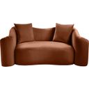 Destin Velvet Loveseat In Cognac Velvet