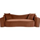 Destin Velvet Sofa In Cognac Velvet