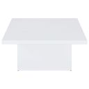 Devar Square Engineered Wood Coffee Table In White High Gloss