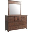 The appearance of Dex Walnut Dresser With Mirror designed by Picket House in the transitional interior design. This brown piece of furniture  was selected by 1StopBedrooms from Dex Collection to add a touch of cosiness and style into your home. Sku: JX600DR;JX600MR. Material: MDF.