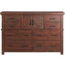 The appearance of Dex Walnut Dresser designed by Picket House in the transitional interior design. This brown piece of furniture  was selected by 1StopBedrooms from Dex Collection to add a touch of cosiness and style into your home. Sku: JX600DR. Material: MDF.