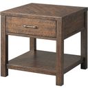 The appearance of Dex Walnut End Table designed by Picket House in the transitional interior design. This brown piece of furniture  was selected by 1StopBedrooms from Dex Collection to add a touch of cosiness and style into your home. Sku: TJX100ET. Material: Wood.