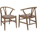 The appearance of Dinah Danish Y-Shaped Back Wishbone Dining Side Chair Walnut and Brown Set of 2 designed by Coaster in the transitional interior design. This walnut piece of furniture was selected by 1StopBedrooms from Dinah Collection to add a touch of cosiness and style into your home. Sku: 108472. Material: Wood.