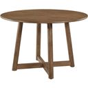 The appearance of Dinah Round Solid Wood Dining Table Walnut designed by Coaster in the transitional interior design. This walnut piece of furniture was selected by 1StopBedrooms from Dinah Collection to add a touch of cosiness and style into your home. Sku: 108471. Table Top Shape: Round. Material: Wood. Size: 47" x 47".