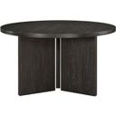 The appearance of Marais Dining Table In Black designed by Homelegance in the modern / contemporary interior design. This black piece of furniture was selected by 1StopBedrooms from Marais Collection to add a touch of cosiness and style into your home. Sku: 6050-54RD. Table Top Shape: Round. Material: Wood. Size: 54".