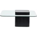 The appearance of Donora Square Cocktail Table In Clear Glass And Obsidian designed by Magnussen in the modern / contemporary interior design. This clear glass and obsidian piece of furniture  was selected by 1StopBedrooms from Donora Collection to add a touch of cosiness and style into your home. Sku: T6388-41T;T6388-41B. Material: Glass.