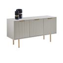 Dorada Sideboard In High Gloss Grey and Brushed Gold