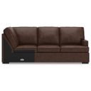 The appearance of Dorracaster Right-Arm Facing Sofa with Corner Wedge In Coffee designed by Signature Design by Ashley in the modern / contemporary interior design. This coffee piece of furniture  was selected by 1StopBedrooms from Dorracaster Collection to add a touch of cosiness and style into your home. Sku: NC4850449. Material: Leather Match.
