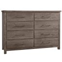 The appearance of Dovetail Dresser In Mystic Grey designed by Vaughan Bassett in the transitional interior design. This mystic grey piece of furniture was selected by 1StopBedrooms from Dovetail Collection to add a touch of cosiness and style into your home. Sku: 751-002. Material: Wood.
