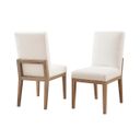 Dovetail Upholstered Side Chair White Fabric In Bleached White