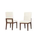 Dovetail Upholstered Side Chair White Fabric In Natural