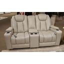 Downing Court Glider Reclining Loveseat with Console In Coin